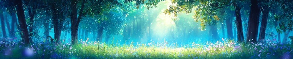 Obraz premium A beautiful dreamy landscape illustration. 