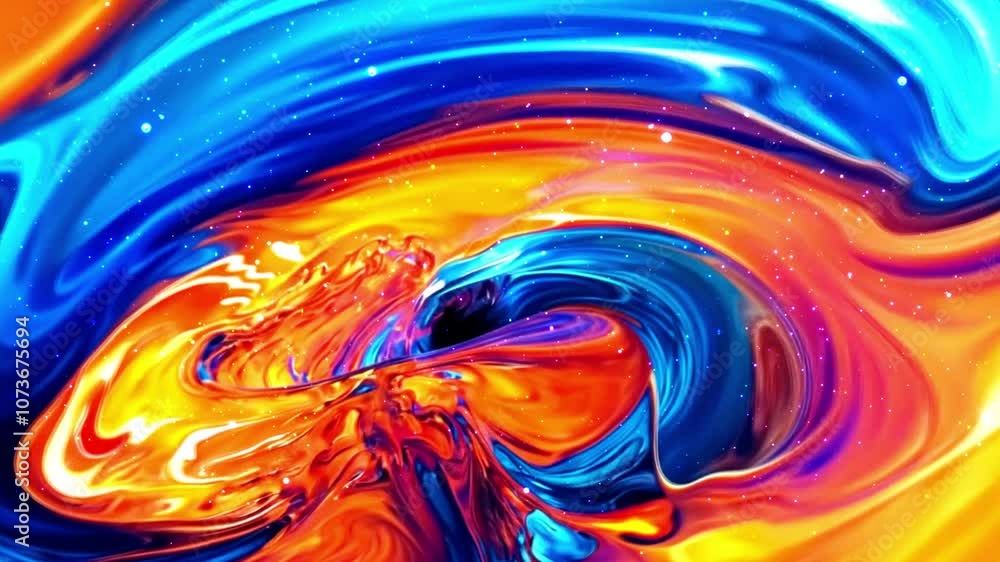 Poster 3d rendering color explosion animation