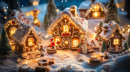 Christmas Bakery with Enchanted Gingerbread Houses