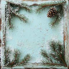 frame of christmas branches