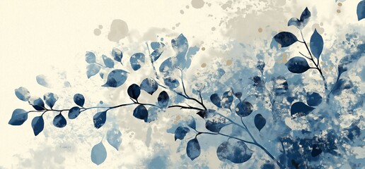 Abstract botanical design, incorporating natural shapes and forms, nature colour palette, halftone print using ben day dots, harmonious balance, delicate textures, banner. Generative AI