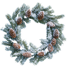 christmas wreath isolated on white