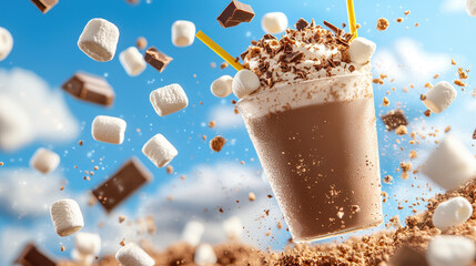 Colorful dynamic advertisement blurred background featuring - what appears be