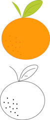 Mandarin logo. Isolated vector cartoon mandarin on white background