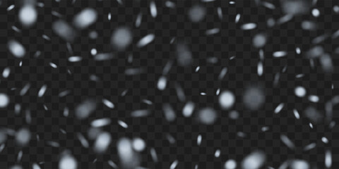 Vector realistic snowflake against a dark background. Transparent elements for Christmas cards and poster.