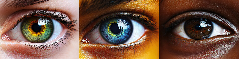 Eye of the Beholder: A close-up of different eye colors and shapes, reflecting the beauty of human diversity.