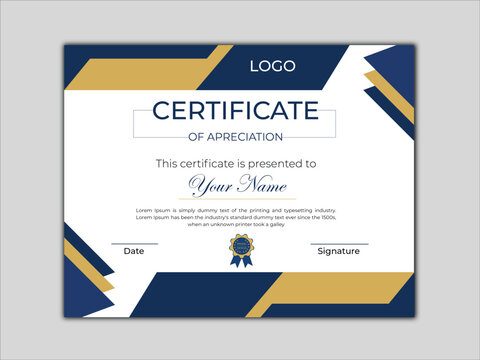 Modern Elegant Luxury Certificate Template Set. Flat design modern certificate template design. Abstract certificate design template. Corporate employee of the month certificate award template design.
