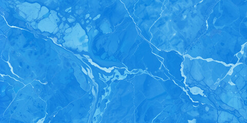 Beautiful luxury dark blue stucco Wall marble texture Background, freshly applied blue oil paint on canvas with soft stains, Close up photo of blue toned frozen cracked water surface background.