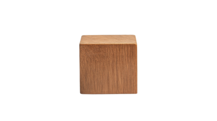 wooden cube on a transparent background