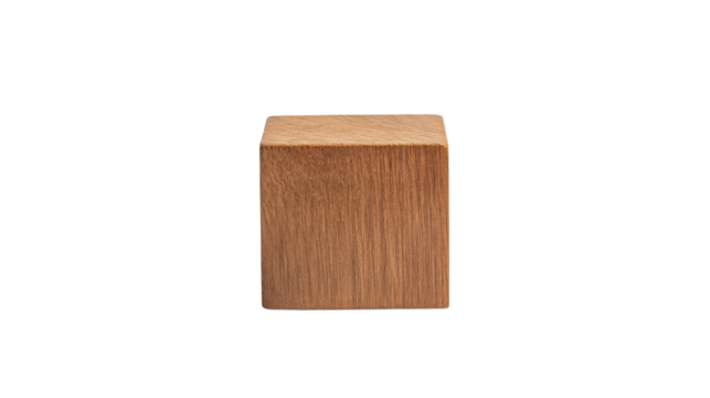 wooden cube on a transparent background - Powered by Adobe