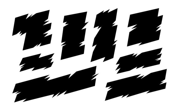 cool abstract jagged edge frame graphic element vector set for decorating sport or street style artwork