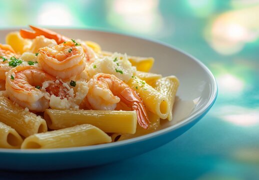 Penne Boscaiola Pasta with Shrimp & Parmesan