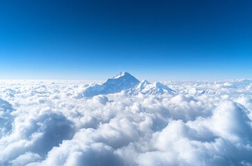 Aerial View of Mount Everest Above the Clouds © RABBI