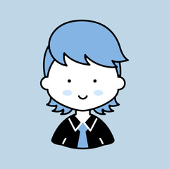 Man boy character face avatar vector icon