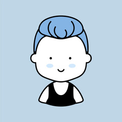 Man boy character face avatar vector icon