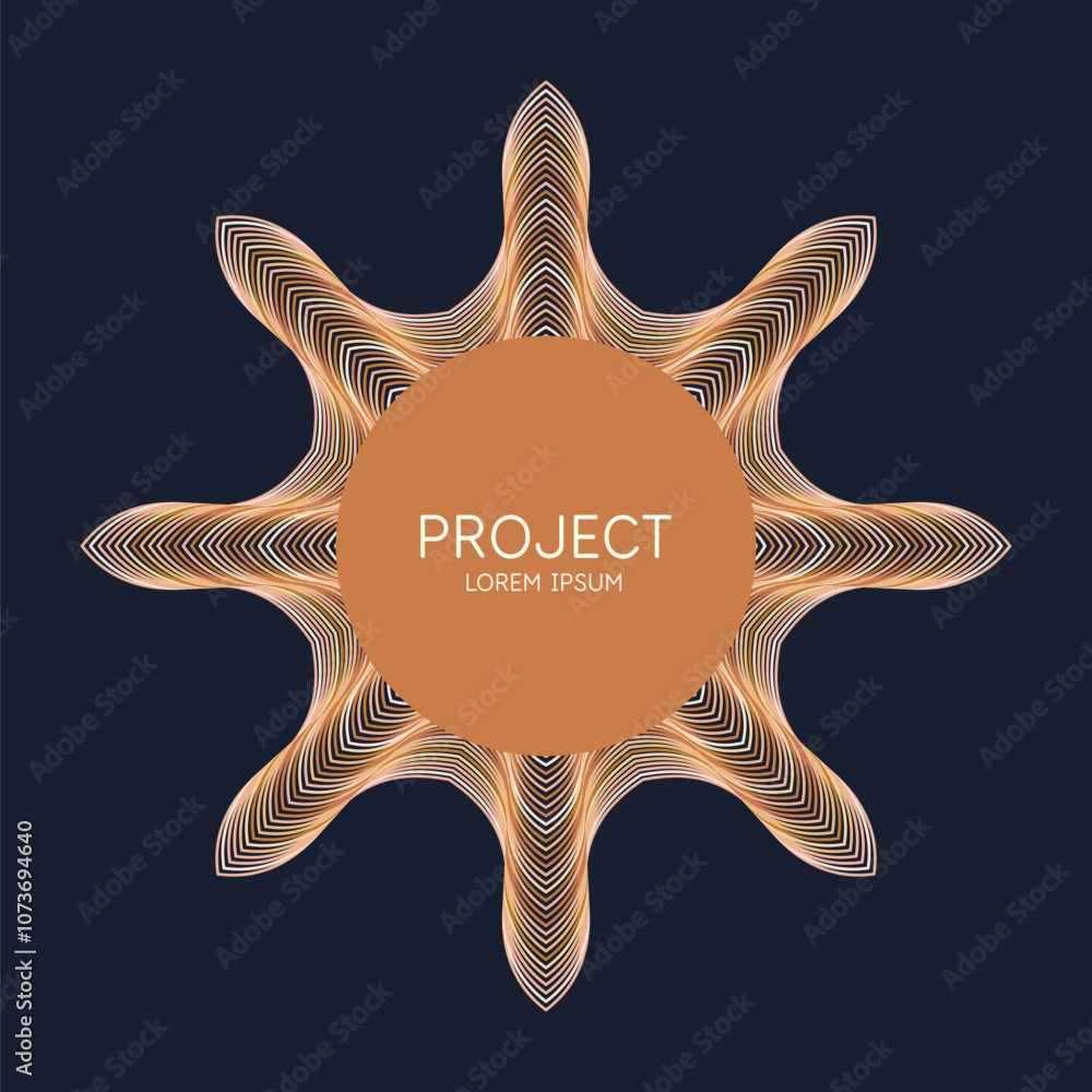 Poster an abstract geometric shape similar to a snowflake. decorative vector element for graphic design.