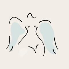 line art female shape icon illustration 