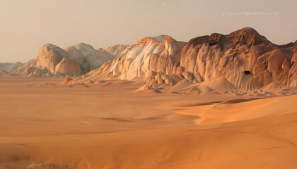 Naklejka premium Striking Rock Formations and Sand Dunes of the Lut Desert