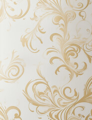 seamless pattern with elements - abstract golden pattern with swirls background - Generative AI