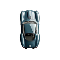 Naklejka premium Top-down view of a blue car, isolated on a white background. PNG transparent.