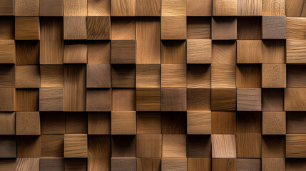 wooden texture background panel with dark brown cubes wallpaper