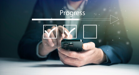 progressive loading status to remind work task progressive for project