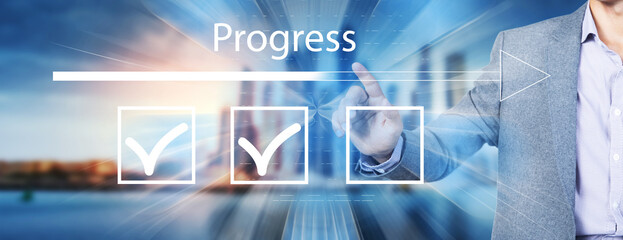 progressive loading status to remind work task progressive for project