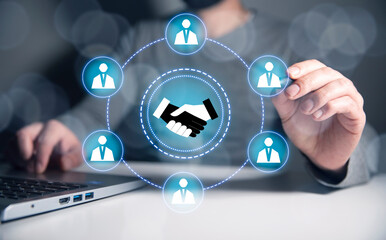 Business ecosystems and partnerships concept.