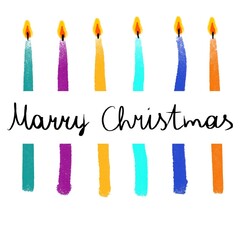 Burning candles. Holiday decorative design