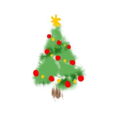 hand drawn watercolor Christmas card