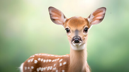 European fallow deer or common fallow deer (Dama dama) fawn portrait