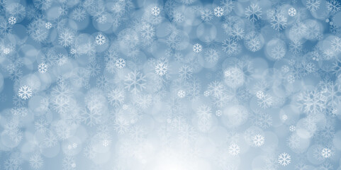 abstract winter background with snowflakes. Christmas background with heavy snowfall. snowflakes in the sky. Winter. Illustration. Vector. 