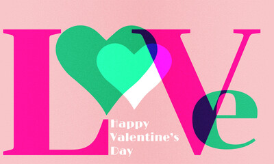  A creative Valentine's day card. Abstract design with the word Love. Vector illustration.