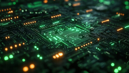 Obraz premium Abstract green technology background