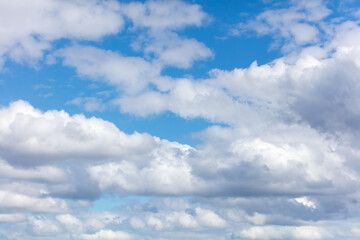 White clouds against a blue sky
