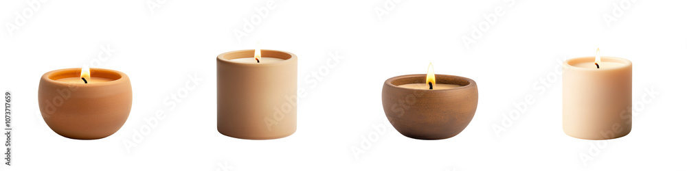 Poster assorted candles of varying heights and colors, perfect for creating a warm and inviting atmosphere.