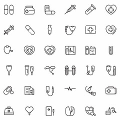 Medical line icon set vector art