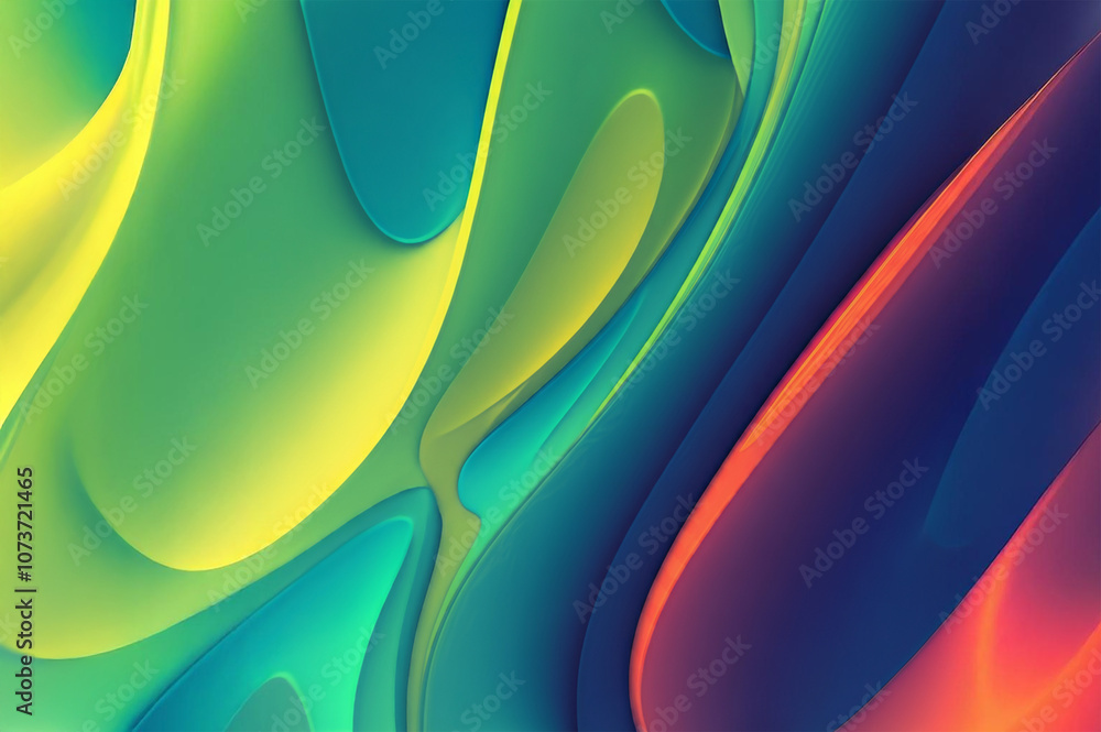 Aufkleber colorful shapes wavy backdrop. fluid gradient background vector. 3d vector.