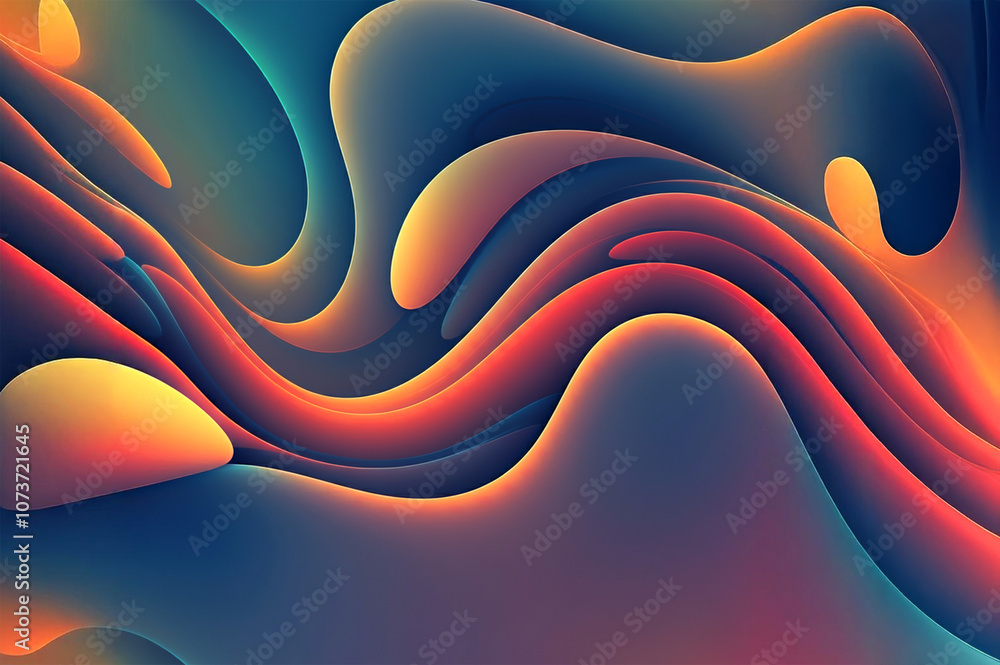 Aufkleber colorful shapes wavy backdrop. fluid gradient background vector. 3d vector.