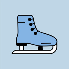 Skating shoes vector isolated icon. Winter sign