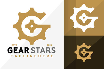 Letter G Gear Star Logo Icon Vector Design