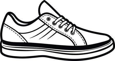 shoes iconline art sketch, sneakers icon, boots vector illustration