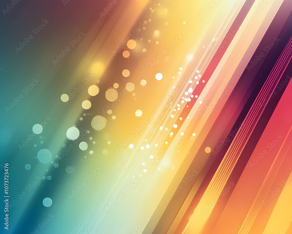 Poster abstract colorful background with vibrant lines and soft bokeh effects.