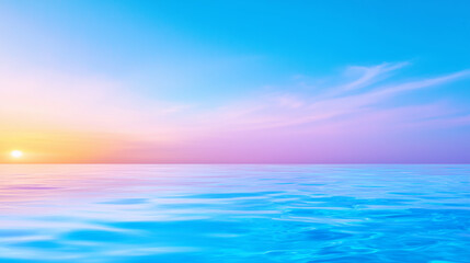 Obraz premium Serene ocean sunset with vibrant colors reflecting on calm water at dusk