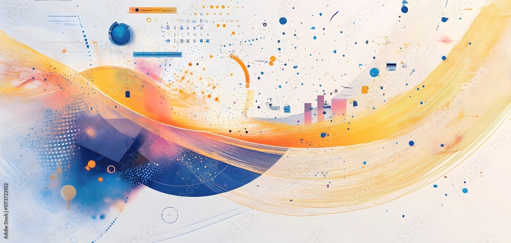 Poster an abstract design featuring vibrant colors and dynamic shapes, perfect for modern projects