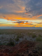 Colombia's Tatacoa desert sunset landscape