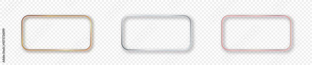 Poster set of three rounded rectangular frames