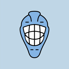 Goalie helmet vector isolated icon. Winter sign
