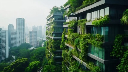 Fototapeta premium Eco friendly High Rise City Sustainable Urban Landscape