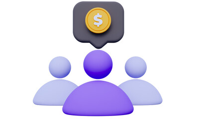 Business Team 3D Illustration. Business 3D Icon